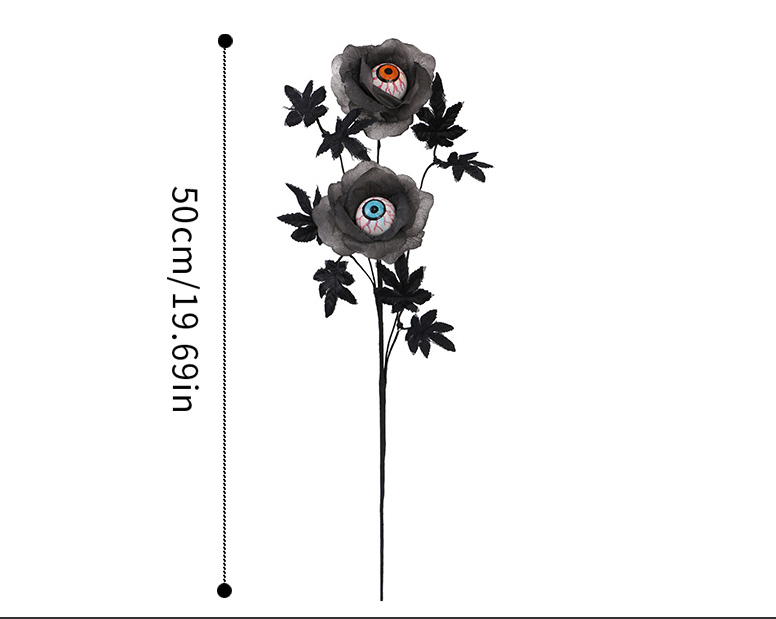 Halloween Decorations Horror Eyeball Maple Leaf Stem Bouquet Halloween Home Party Decoration
