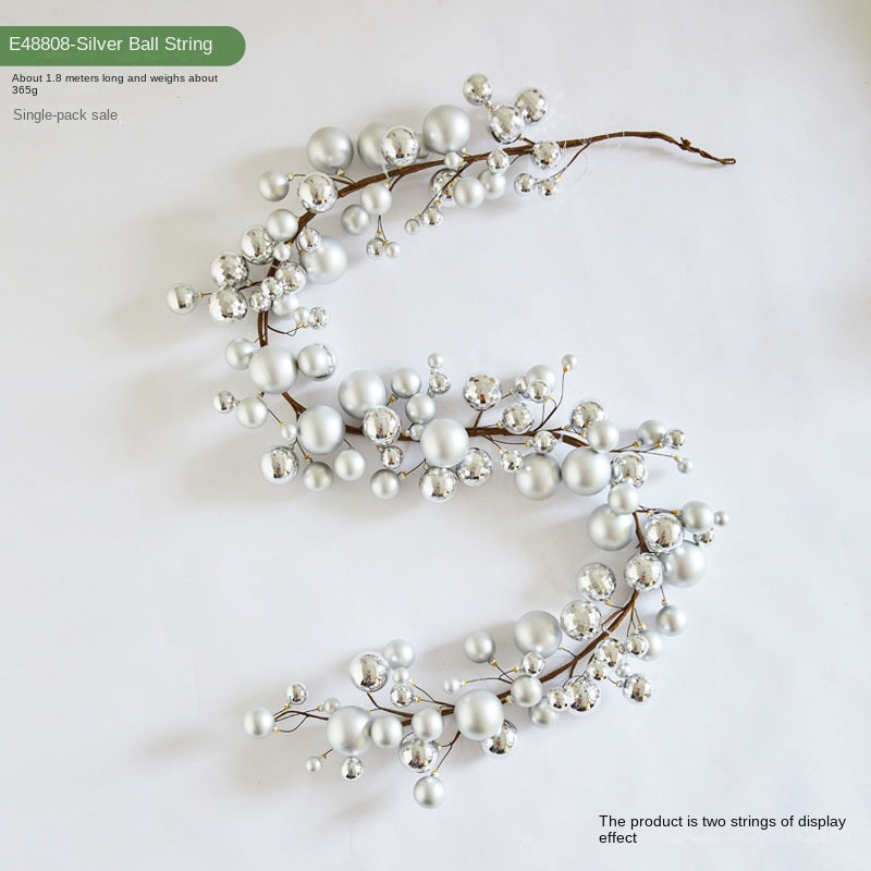 Christmas Decoration Shiny Ball Ornament Hanging Ball String Balls Door Decor Festival Atmosphere Decoration Holiday Decoration Supplies