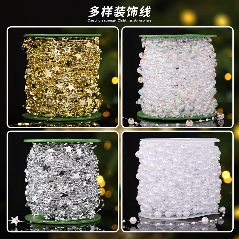 Star Electroplated Wire Bead Chain DIY Christmas Craft Ornament Wedding Decoration Material String Arrangement Decoration