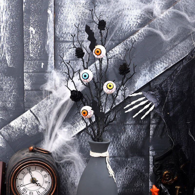 Halloween Decorations Creative Maple Leaf Bat Pinecone Eyeball Stem Bouquet Accessories Home Decor Items
