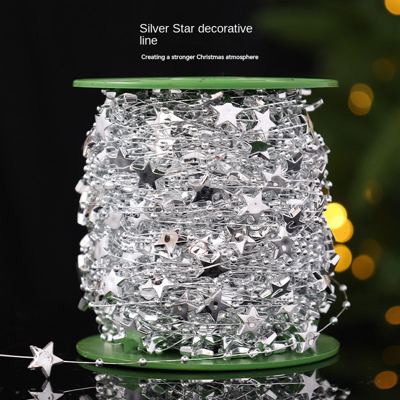 Star Electroplated Wire Bead Chain DIY Christmas Craft Ornament Wedding Decoration Material String Arrangement Decoration