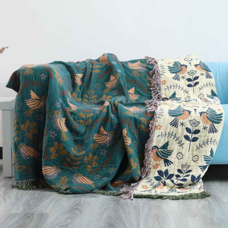 Cotton Gauze Sofa Cover All-Cotton Full Coverage Throw Blanket Nordic Style Sofa Pad Throw Towel Blanket Universal for All Seasons