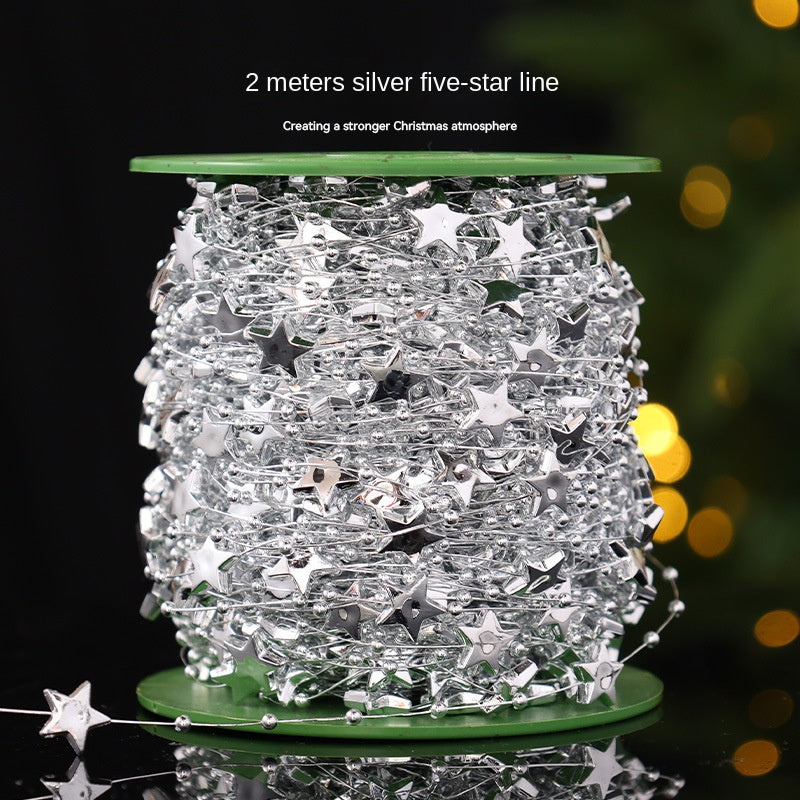 Star Electroplated Wire Bead Chain DIY Christmas Craft Ornament Wedding Decoration Material String Arrangement Decoration