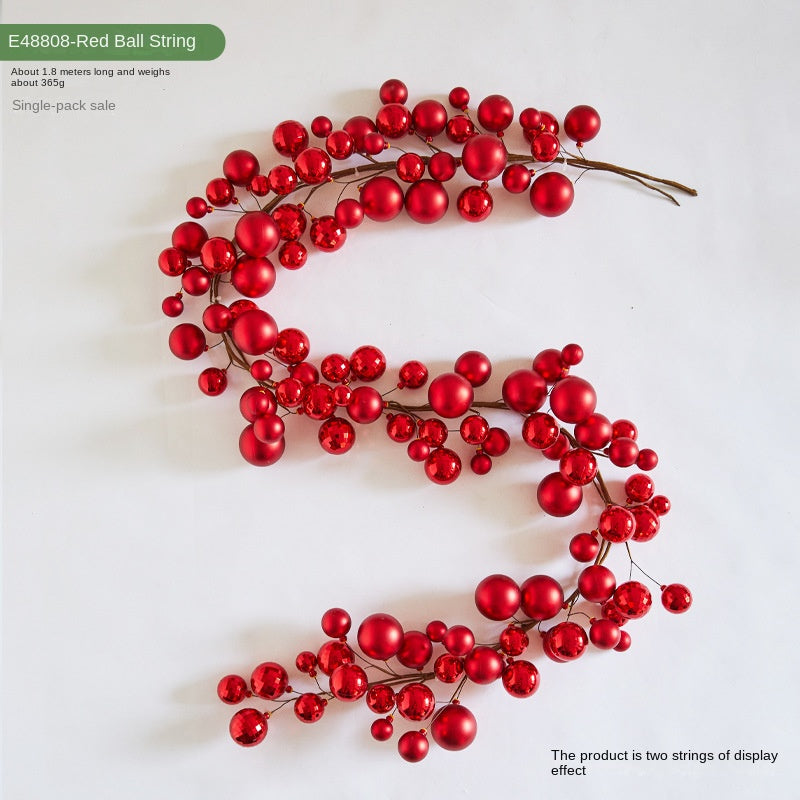 Christmas Decoration Shiny Ball Ornament Hanging Ball String Balls Door Decor Festival Atmosphere Decoration Holiday Decoration Supplies