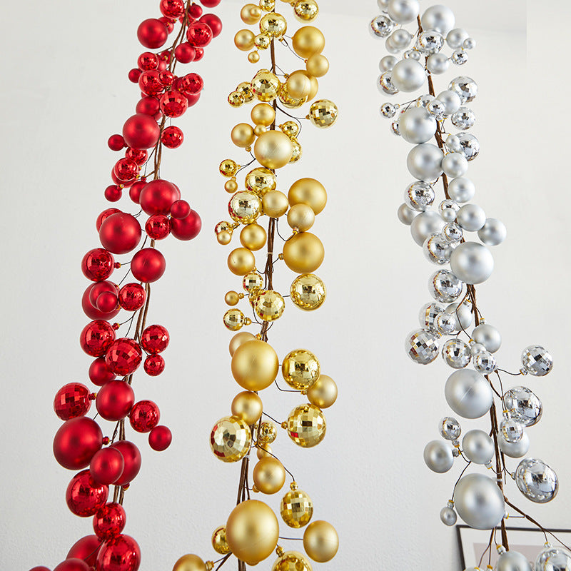 Christmas Decoration Shiny Ball Ornament Hanging Ball String Balls Door Decor Festival Atmosphere Decoration Holiday Decoration Supplies