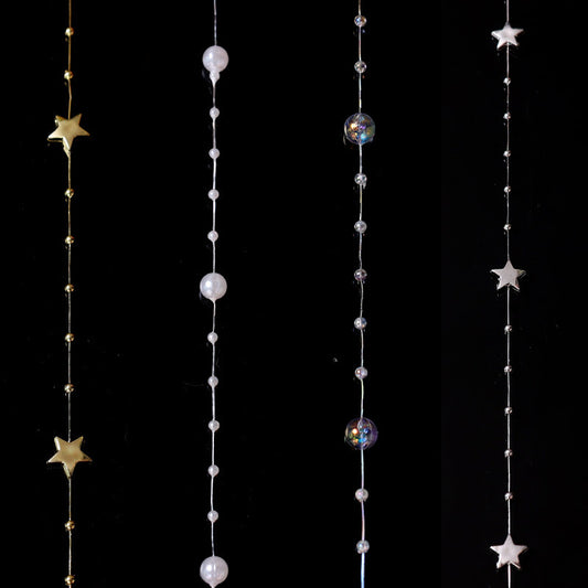 Star Electroplated Wire Bead Chain DIY Christmas Craft Ornament Wedding Decoration Material String Arrangement Decoration