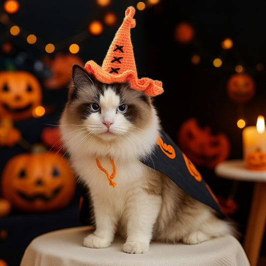 Pet Accessories Knitted Wizard Hat for Dogs and Cats, Cute Halloween Costume Decoration