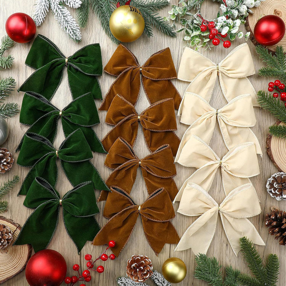 Christmas Bow Decoration DIY Red Fabric Christmas Tree Wreath Decorative Bow Ornament