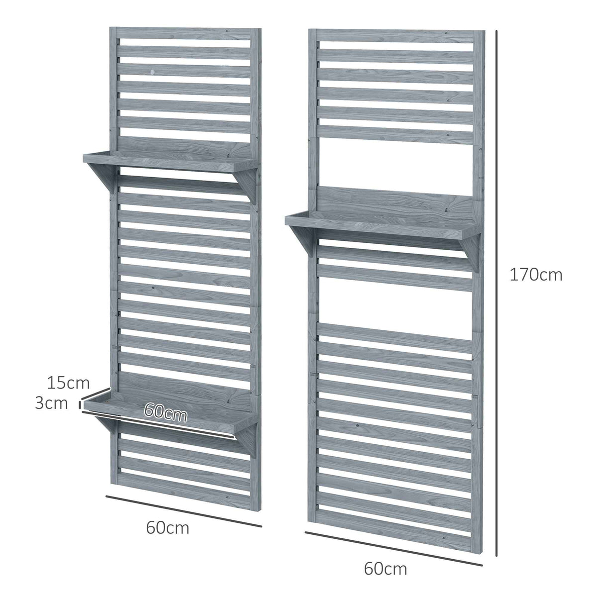 Elevate Your Garden Aesthetics with Our Wall Mounted Plant Stands Set of 2 – Fir Wood Flower Shelves for Balcony and Patio